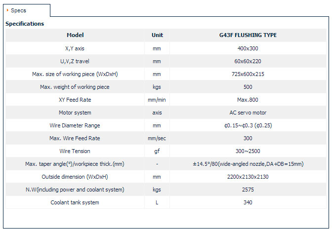 CNC Wire Cut EDM - G Series - G32F FLUSHING TYPE 